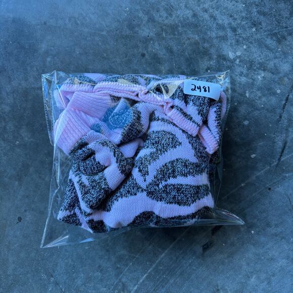 Adele Simpson Sweater Women's Pink Gray Tiger Stripe Long Sleeve - No Size Tag - Picture 10 of 10